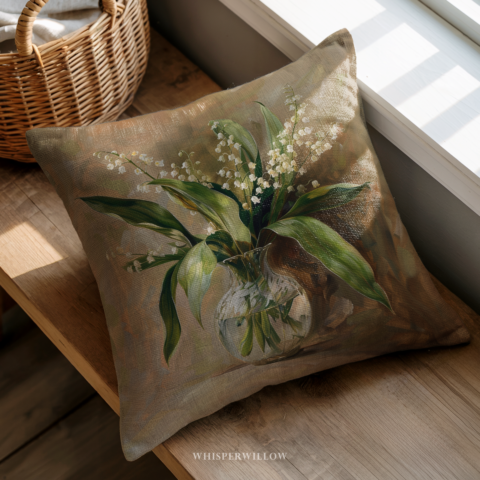 Lily of the Valley Throw Pillow Summer Home Decor Gift