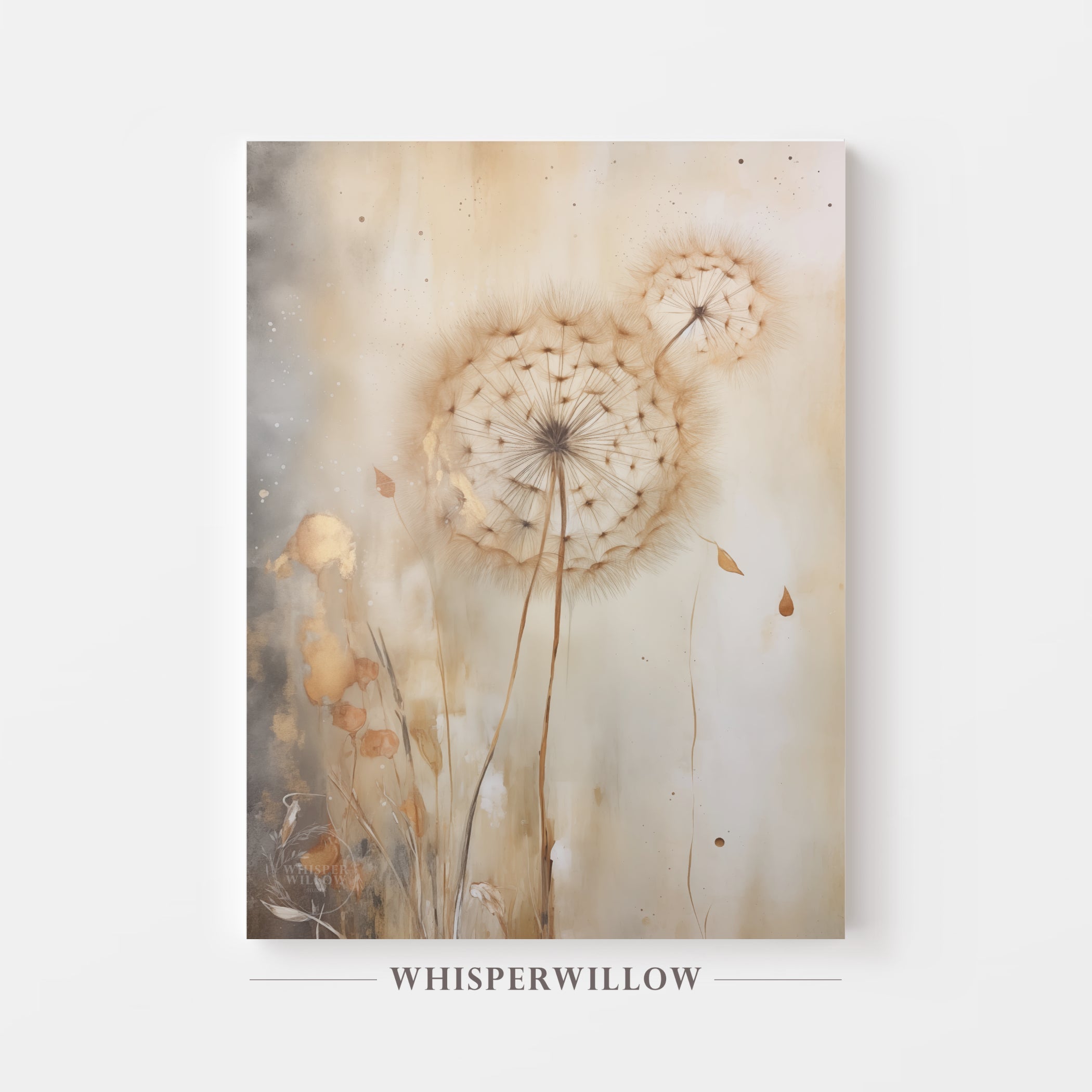 Dandelion Wall Art Neutral Color Home Decor Gift