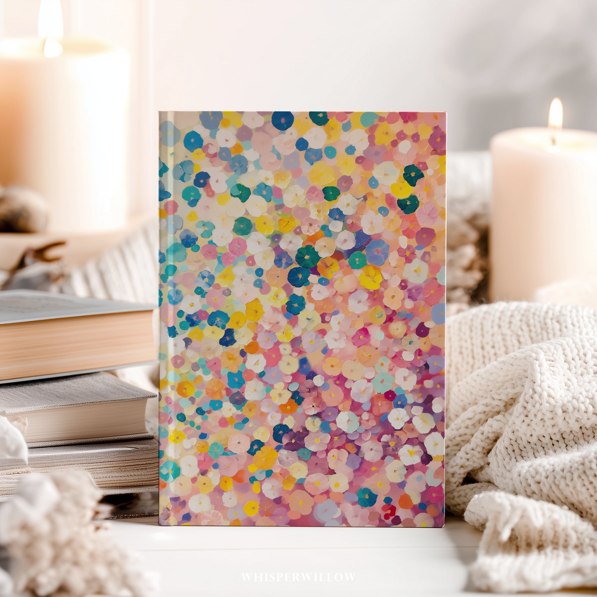 Abstract Floral Hardcovered Journal Bold and Colorful Decor Gift
