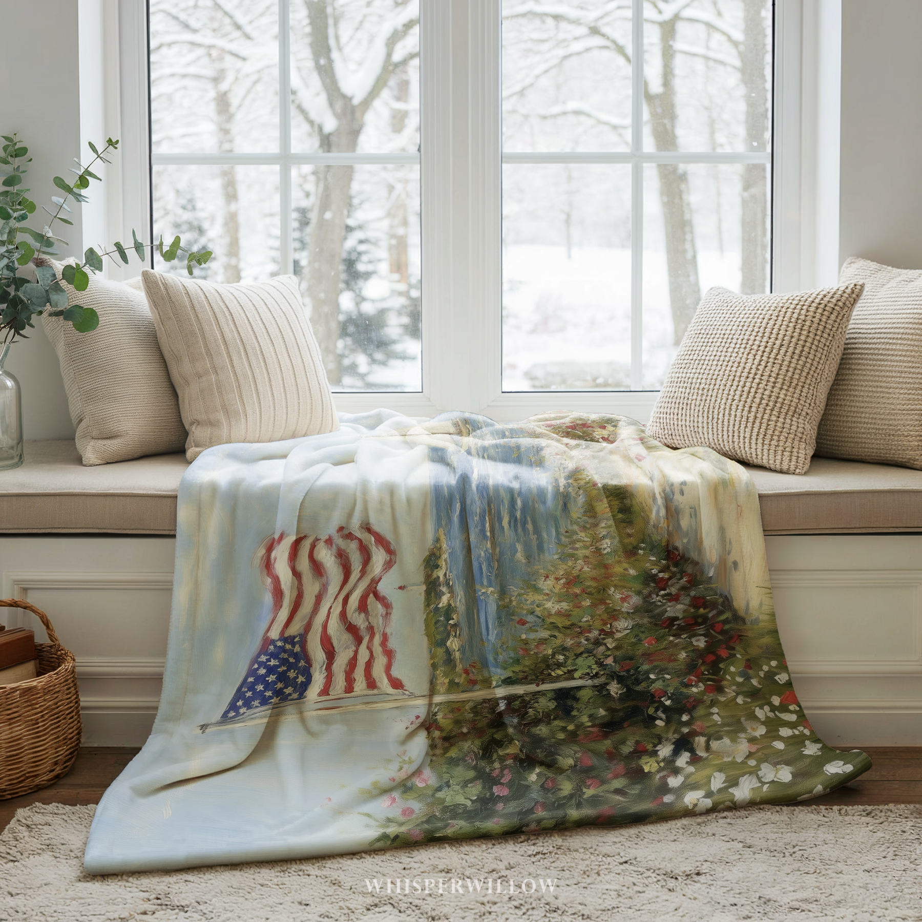 Coastal American Flag Wall Art American Patriotic Independence Day Home Decor Gift