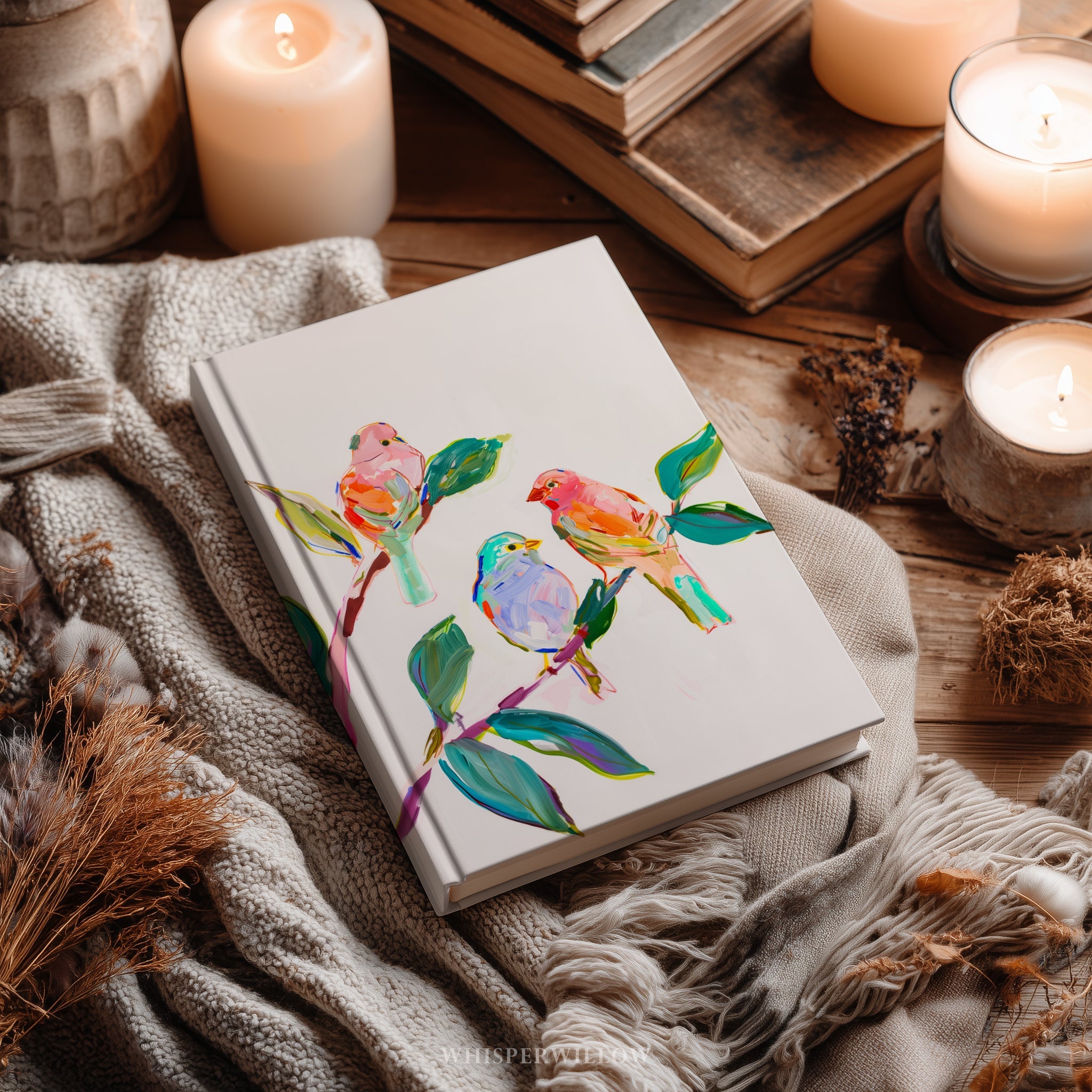 Birds Branch Hardcovered Journal Animal Home Decor Gift