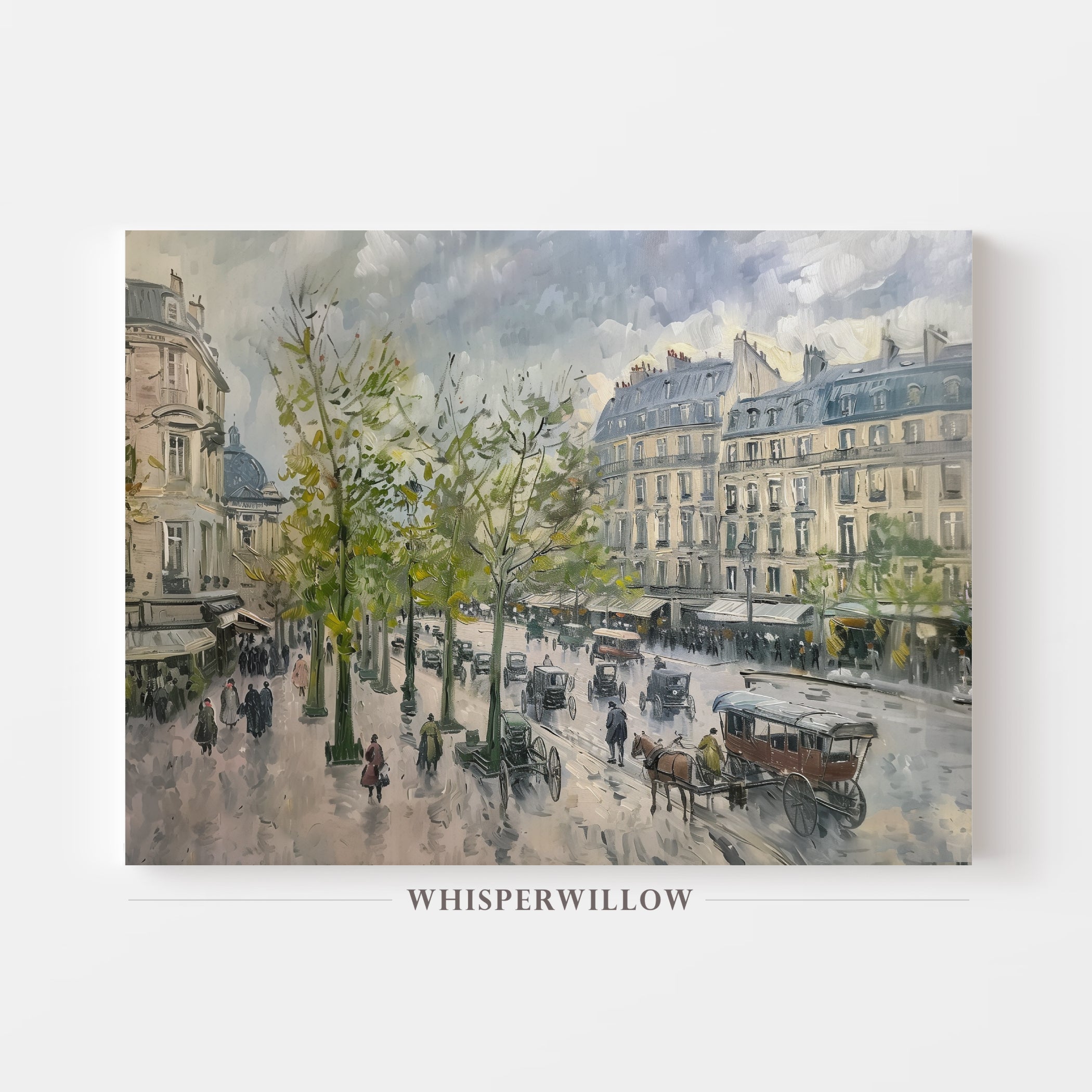 1880s Paris Street Scene Canvas Wall Art Home Decor Gift