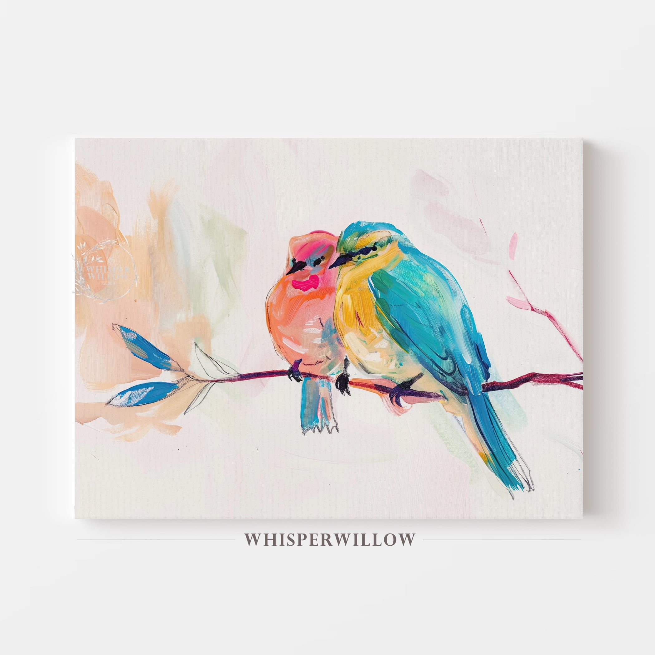 Abstract Song Birds on Branch Canvas Wall Art Home Decor Gift