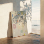 Abstrakte Pastell-Leinwandbilder | Beige-neutrale Farbblockmuster | Moderne minimalistische Wohndekoration