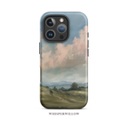 Pastel Sky Landscape Phone Case Compatible with iPhone | Colorful Countryside Rolling Hills Scenic Art Cover Gift by WhisperWillow Studios