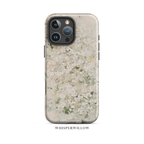 Cream Floral Phone Case | Compatible with Multiple iPhone Models | Elegant Botanical Art | Minimalist Aesthetic Design Gift by WhisperWillow Studios