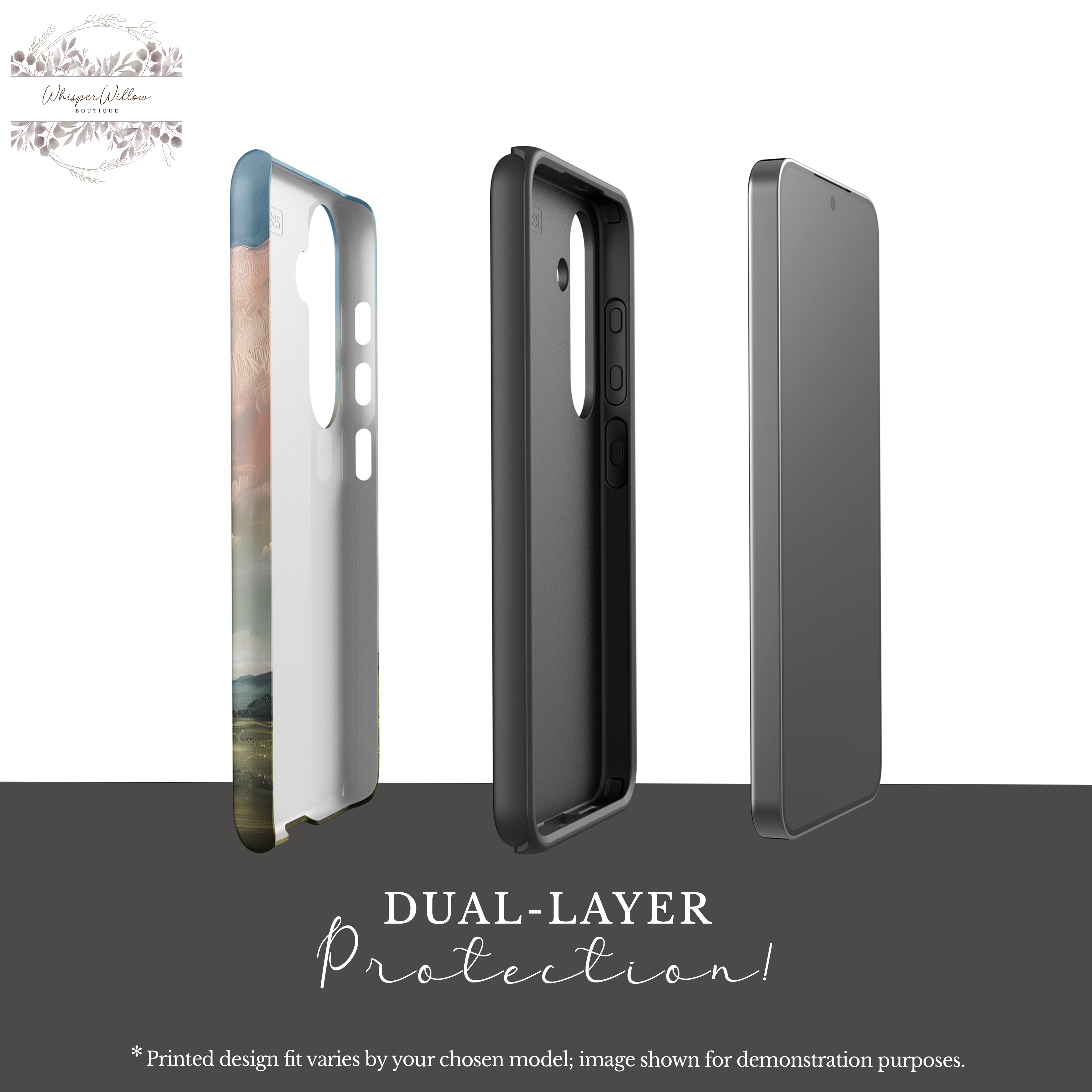 Pastel Sky Landscape Phone Case | Compatible with Samsung Devices | Colorful Scenic Hills Aesthetic Art