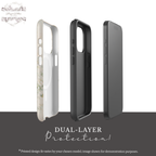 Cream Floral Phone Case | Compatible with MagSafe Magnetic Charging | Minimalist Elegant Botanical Art | Aesthetic Ivory Blossom Design
