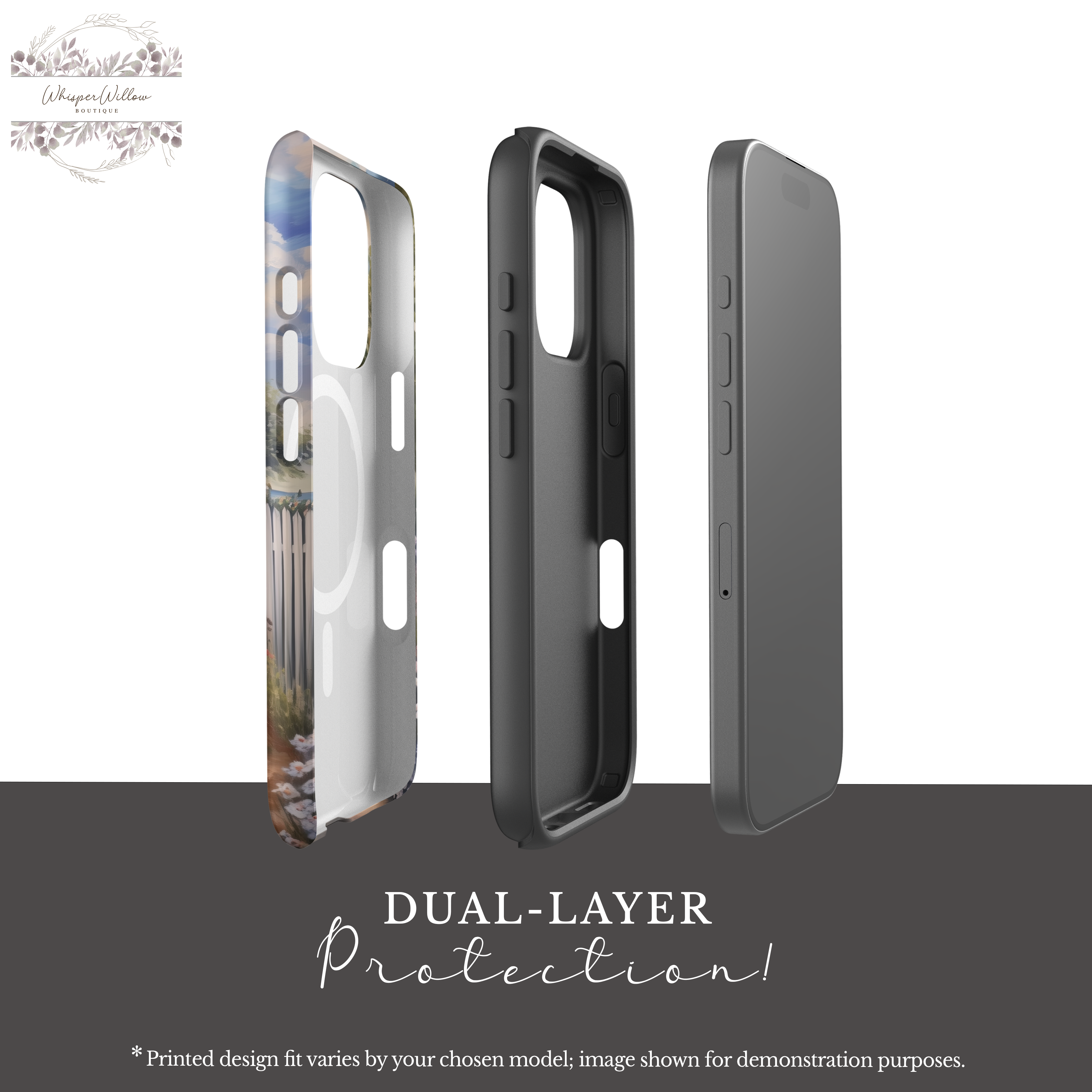 Coastal Aesthetic Phone Case | Compatible with iPhone MagSafe Charging | American Flag Beach Path Art | Patriotic Ocean Landscape