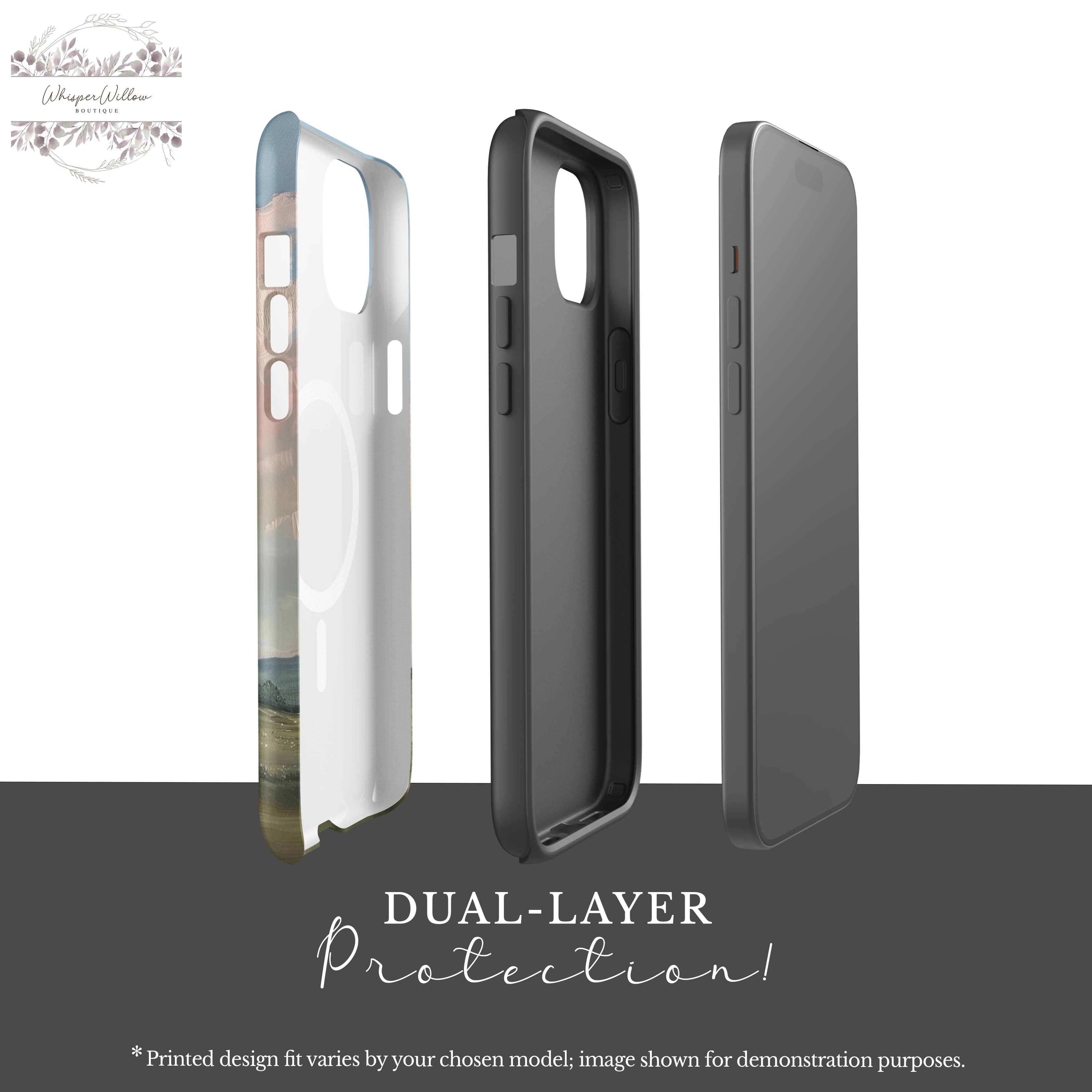 Pastel Sky Landscape Phone Case Compatible with MagSafe Magnetic Charging | Scenic Hills Art | Colorful Aesthetic Case
