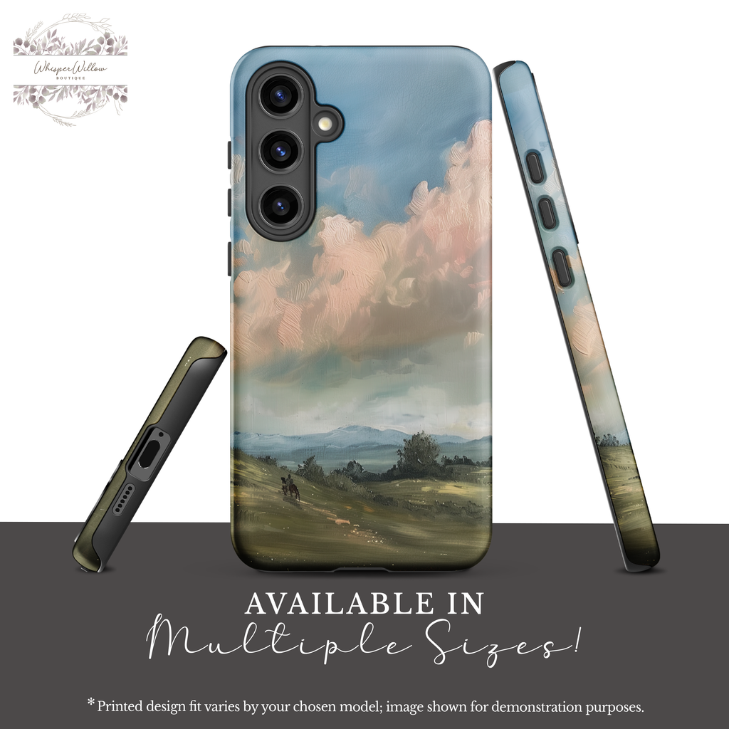 Pastel Sky Landscape Phone Case | Compatible with Samsung Devices | Colorful Scenic Hills Aesthetic Art