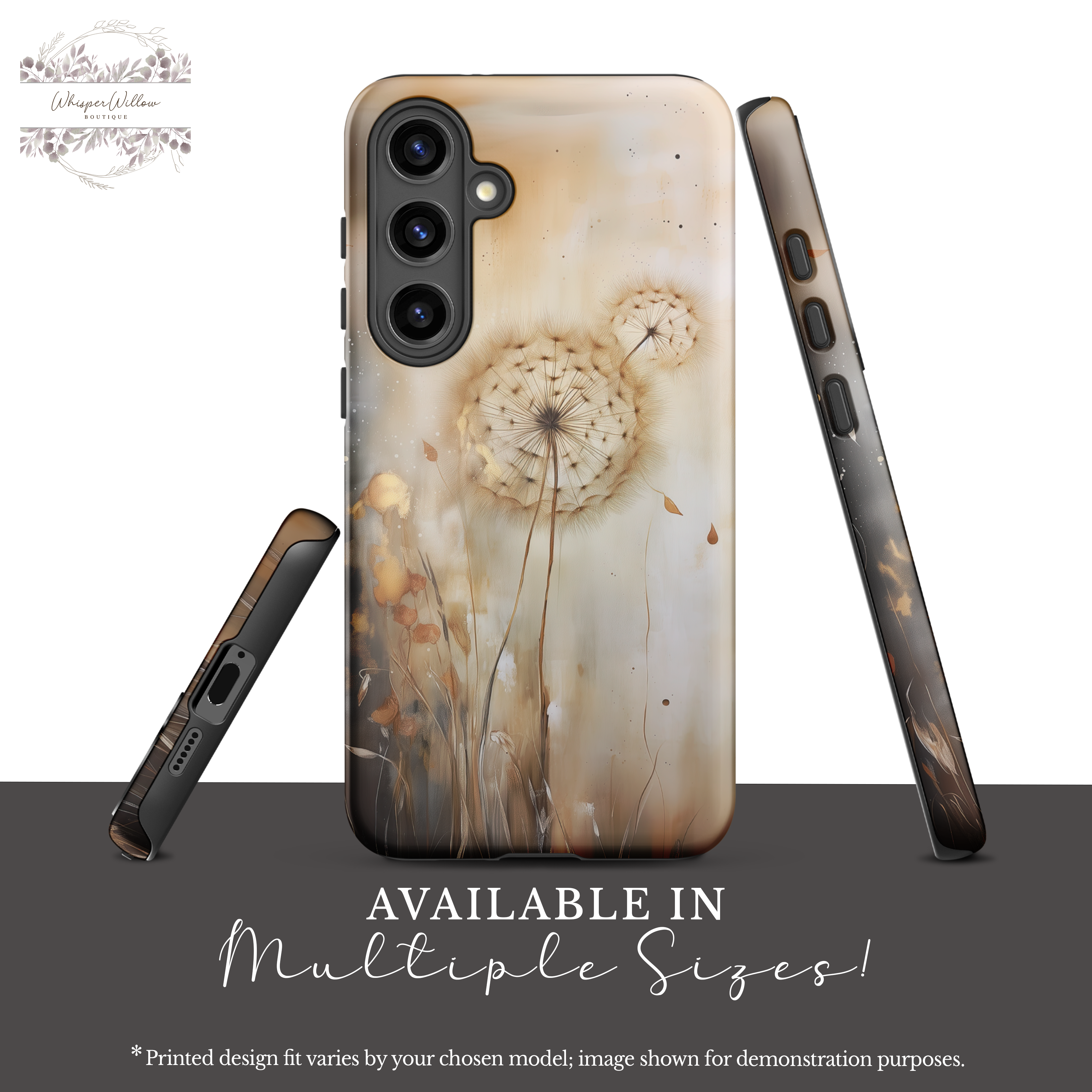 Botanical Phone Case | Dandelion Beige Neutral Art | Compatible with Samsung | Minimalist Floral Aesthetic Modern Design Gift
