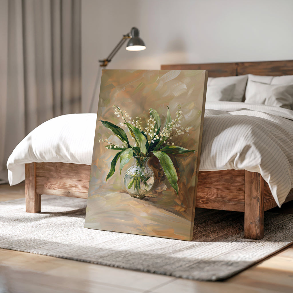 Tableau sur toile Muguet - Bouquet floral vintage, nature morte botanique élégante, magnifique décoration champêtre classique