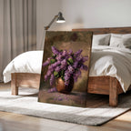 Fliederstrauß-Leinwandbild | Lila Blumendruck | Landhausdeko