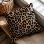 Leopard Print Throw Pillow - Plush Animal Pattern Decorative Cushion