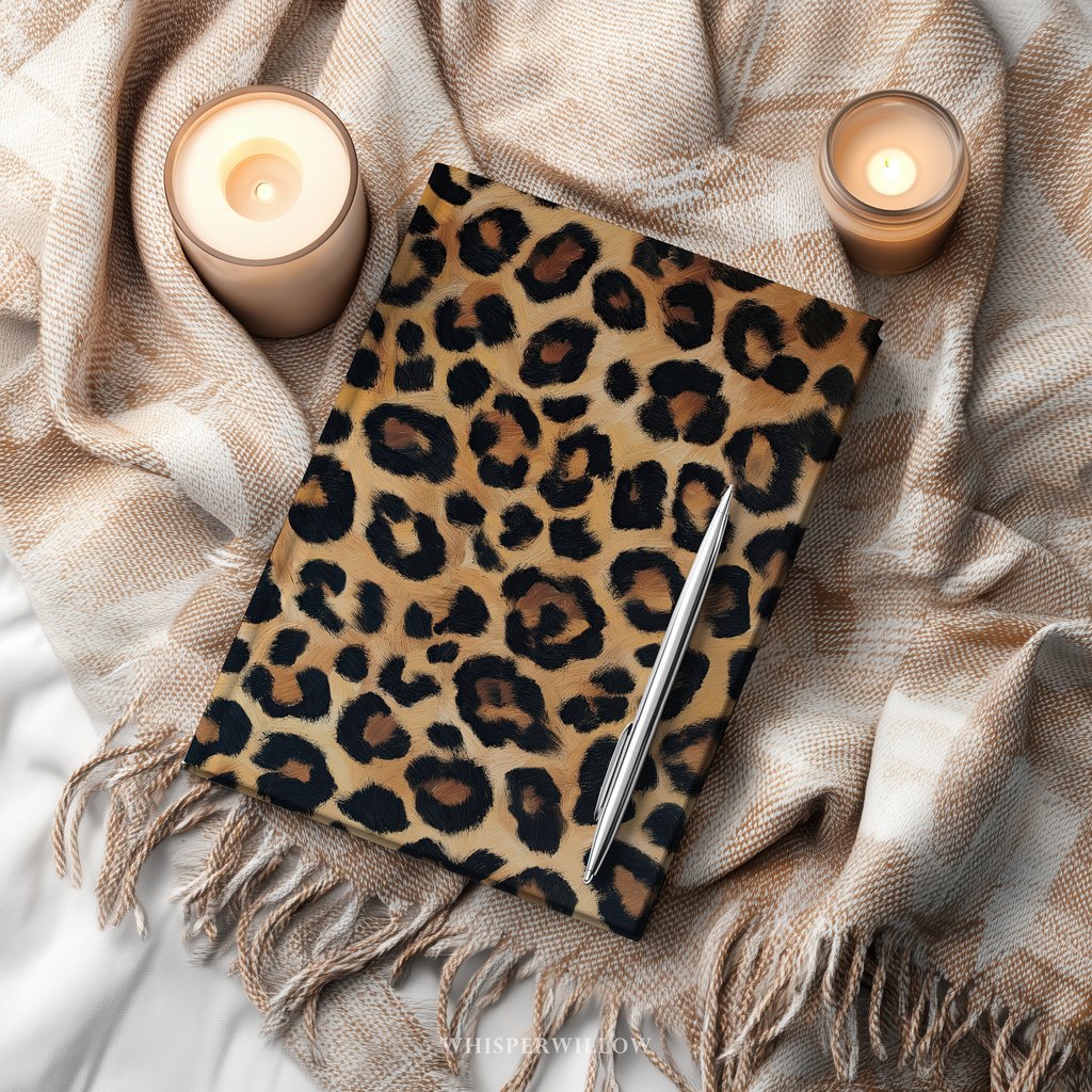 Leopard Print Hardcover Journal - Matte Animal Pattern Notebook