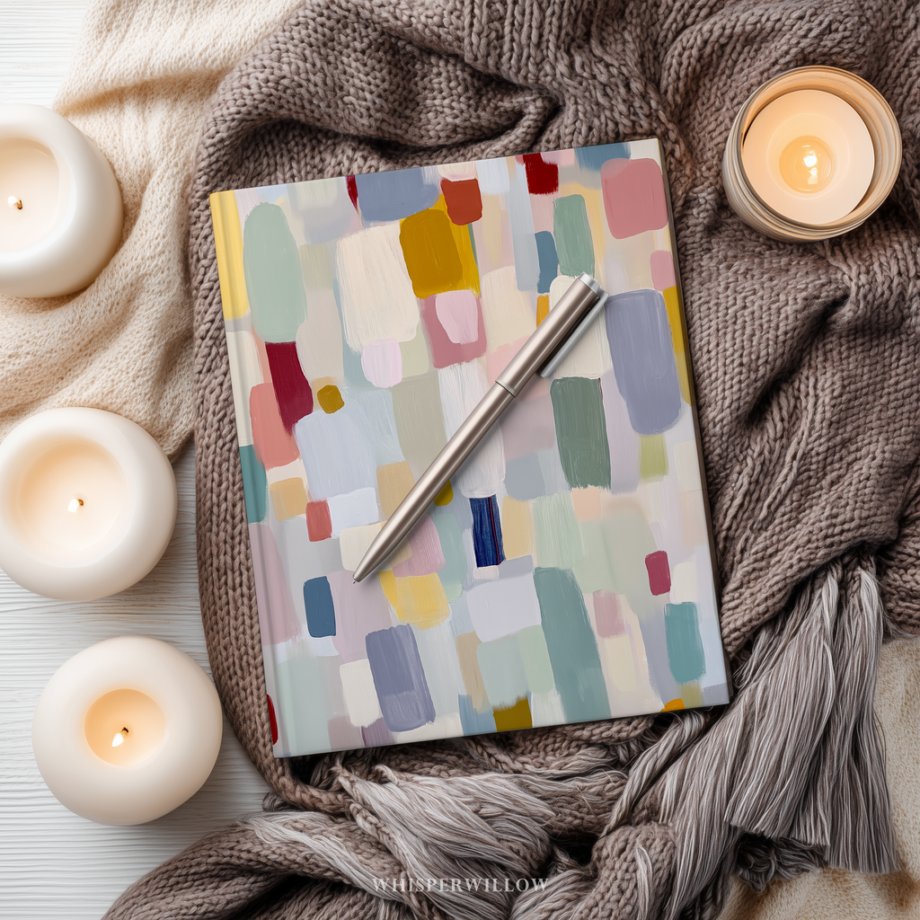 Carnet à couverture rigide à blocs de couleur abstraits | Design minimaliste moderne | Cadeau idéal