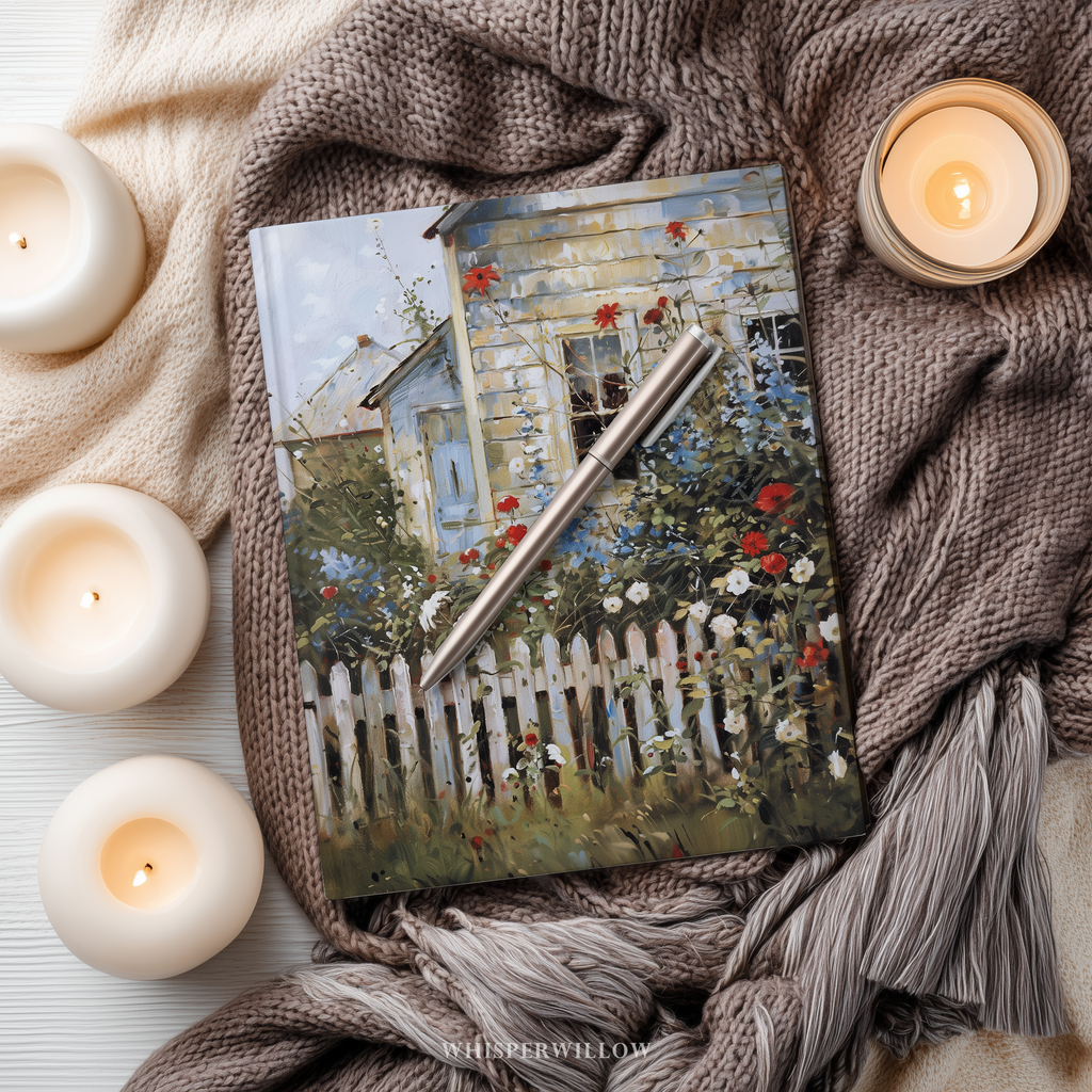 Country home American flowers patriotic matte hardcovered journal by WhisperWillow Studios home decor gift