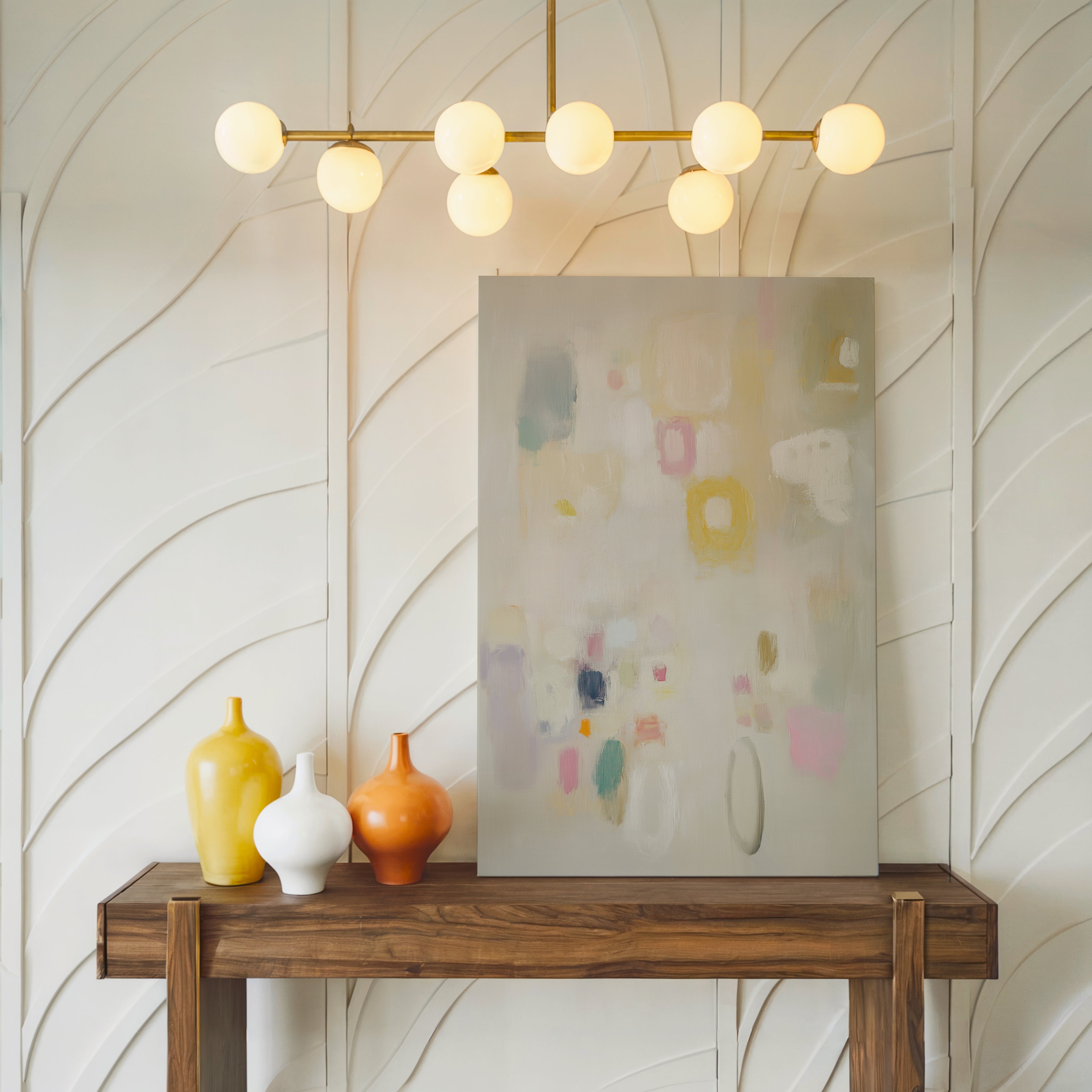 Abstract Pastel Canvas Wall Art | Modern Minimalist Color Block Patterns | Joyful Colorful Home Decor