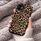 Leopard Print Dual Layer Phone Case | iPhone Compatible | Matte Protective Cover