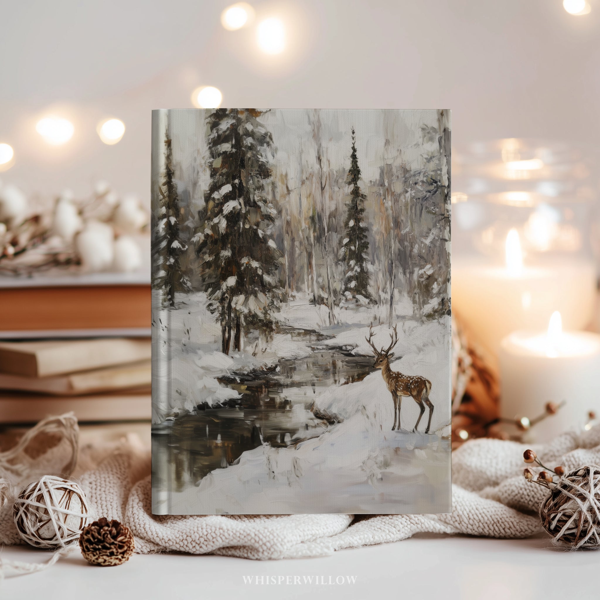 Winterwald-Hirsch-Notizbuch (gebunden) – Natur, Wald, Holiday Creek, rustikales Waldmotiv