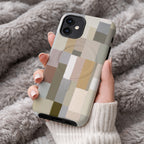 Neutral Aesthetic Phone Case | Minimalist Abstract Art | Compatible with iPhone MagSafe | Color Block Modern Gift