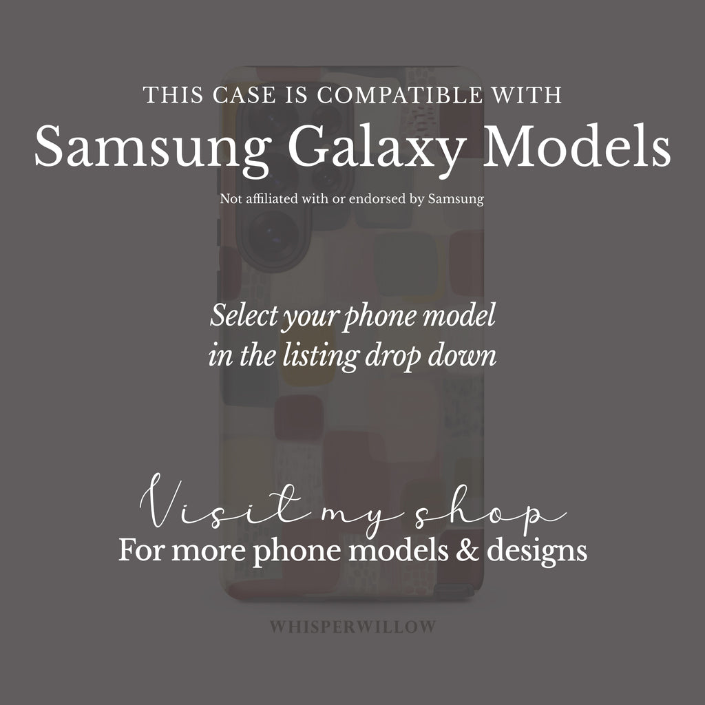 Colorful Geometric Phone Case | Compatible with Samsung | Abstract Cute Artistic Modern Neutral Gift