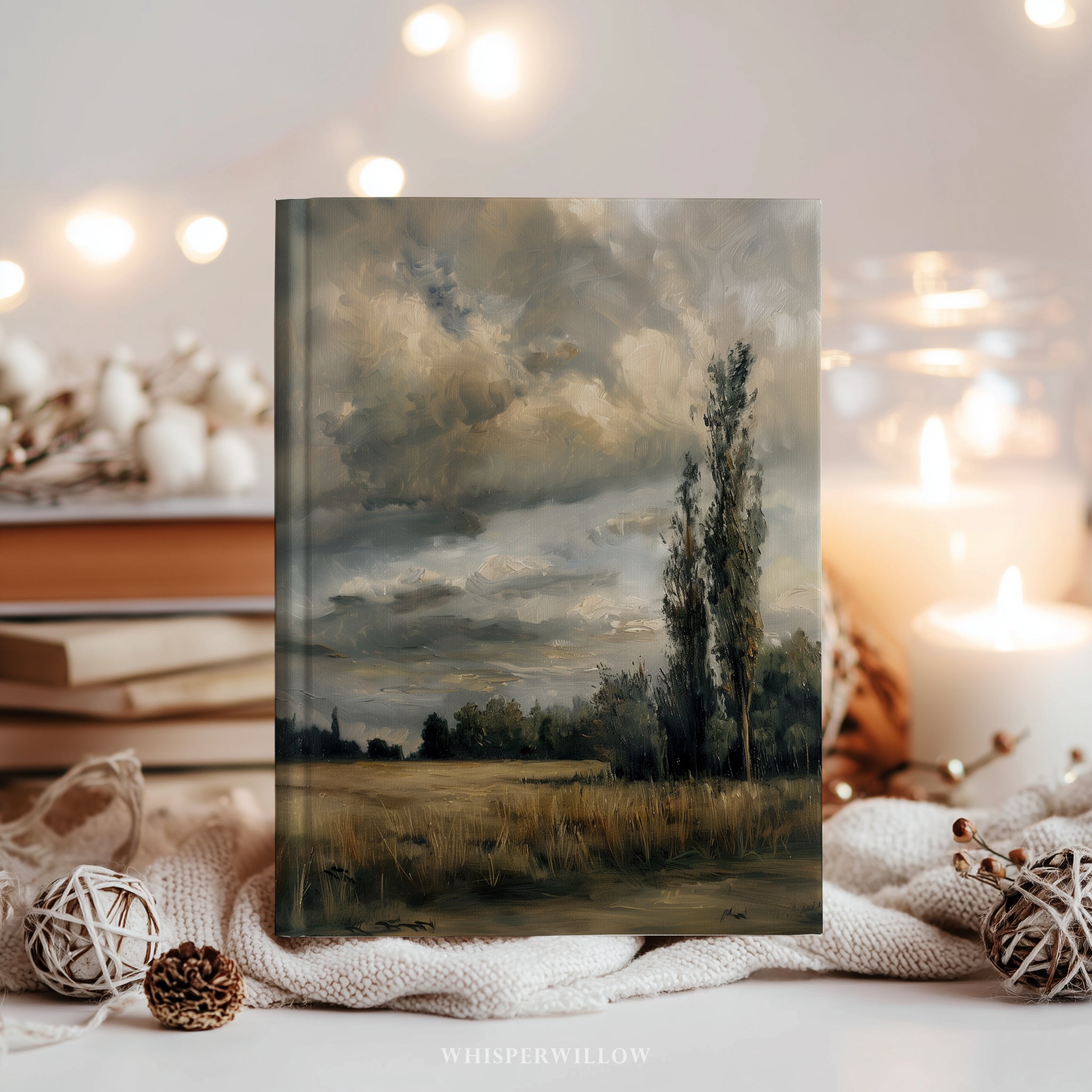Moody Prairie Hardcover Journal - Stormy Countryside, Beautiful Landscape Notebook Gift