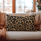 Leopard Print Throw Pillow - Plush Animal Pattern Decorative Cushion