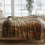 Autumn Pumpkin Path Throw Blanket - Fall Countryside Rustic Gift