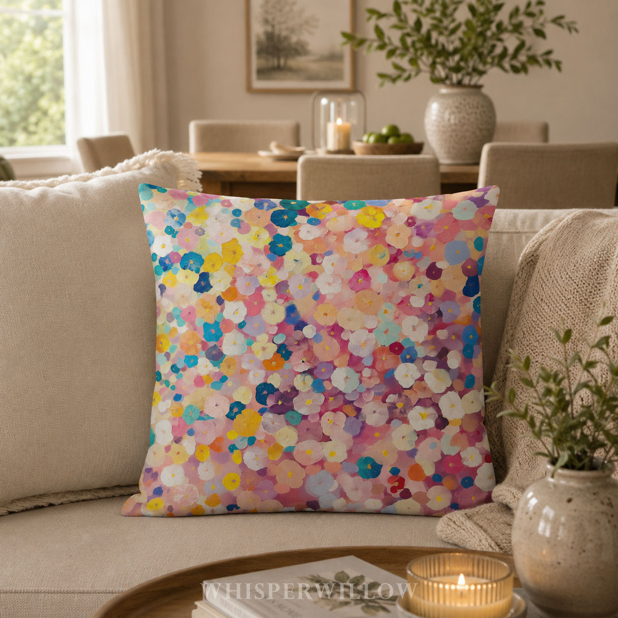 Floral Throw Pillow Case | Pastel Wildflower Botanical Cover | Cottagecore Boho Lumbar Cushion | Spring Garden Home Décor Gift
by WhisperWillow Studios
