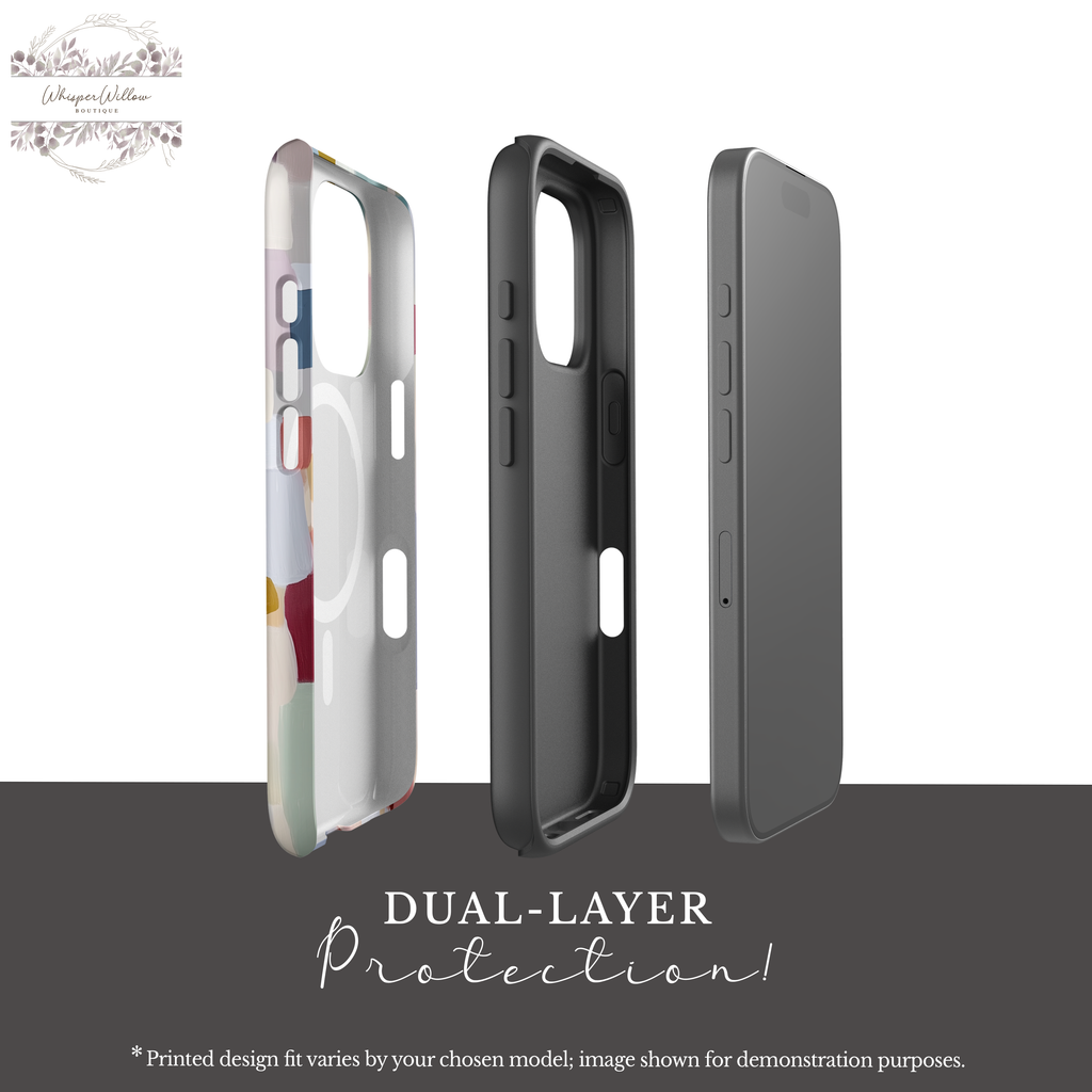 Pastel Color Block Phone Case | Compatible with MagSafe | Aesthetic Abstract Art | Minimalist Modern Cover