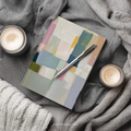 Abstract Modern Minimalist Patterns art on a matte hardcovered journal by WhisperWillow Studios home decor gifts