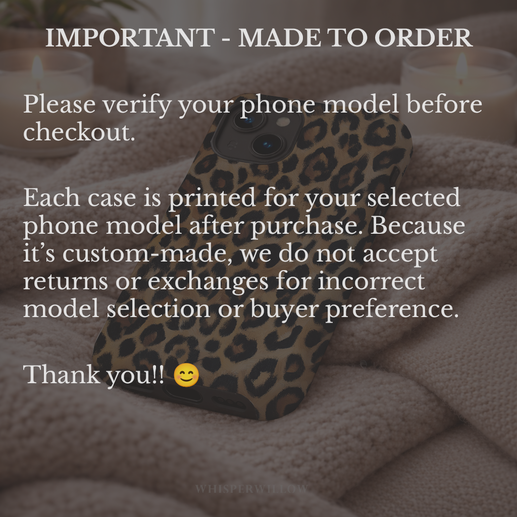 Leopard Print Dual Layer Phone Case | iPhone Compatible | Matte Protective Cover