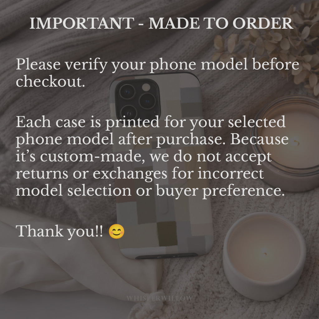 Neutral Aesthetic Phone Case | Minimalist Abstract Art | Compatible with iPhone MagSafe | Color Block Modern Gift