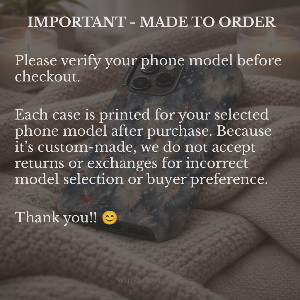 Abstract Fireworks Magnetic Case | Compatible with iPhone | Patriotic Red White Blue Starburst Cover