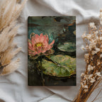Pink Lotus Hardcover-Notizbuch – Floraler Wassergarten, botanisches Notizbuch als Geschenk