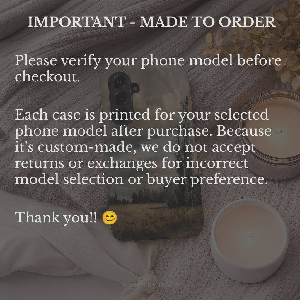 Moody Landscape Phone Case | Compatible with Samsung | Stormy Sky Nature Art Scenic Countryside Aesthetic Neutral Earthy
