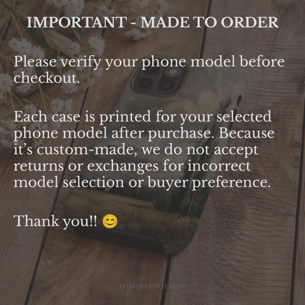 Moody Landscape Artistic Phone Case | Compatible with iPhone Models | Storm Sky Nature Scenic Neutral Rustic