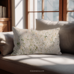 Cream Floral Abstract Throw Pillow - Neutral White Botanical Art Decor Cushion Gift