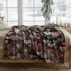 Abstract Painted Hearts Throw Blanket | Romantic Moody Love Art | Valentine's Day Home Decor