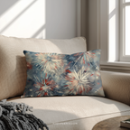 Abstract Fireworks Floral Throw Pillow and Case - Red White Blue Patriotic Home Decor