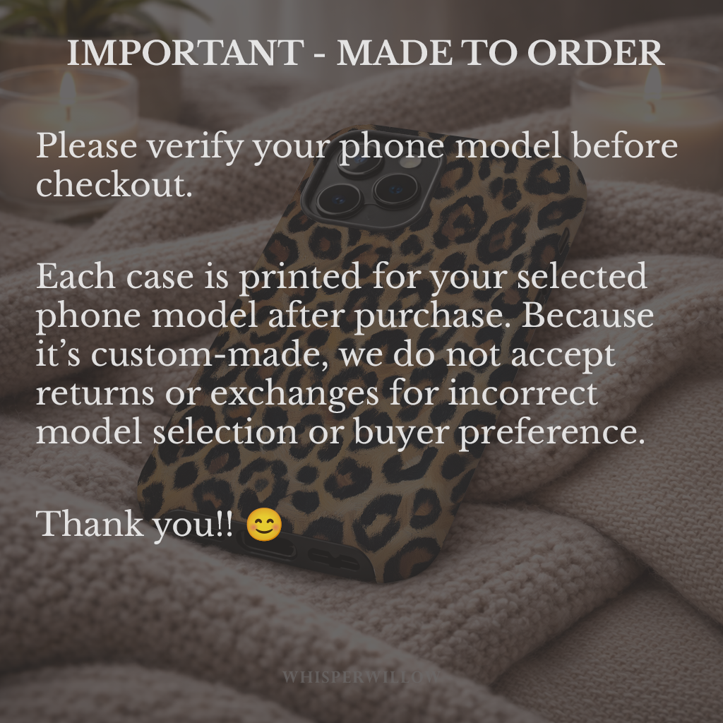 Leopard Print Magnetic Phone Case | iPhone Compatible | Matte Protective Cover