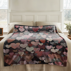 Abstract Painted Hearts Throw Blanket | Romantic Moody Love Art | Valentine's Day Home Decor