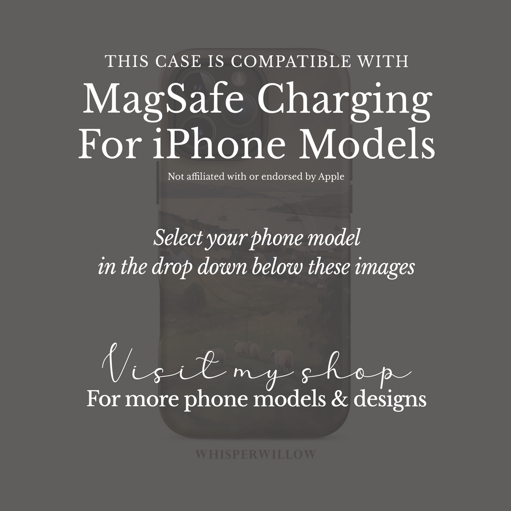 Coastal Sheep Meadow Magnetic Case | iPhone Compatible | Irish Harbor Village Scenic Cover