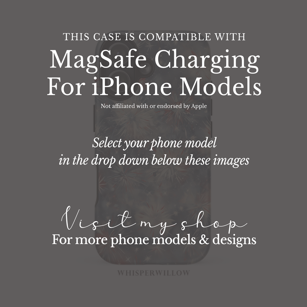 Abstract Fireworks Magnetic Case | Compatible with iPhone | Patriotic Red White Blue Starburst Cover