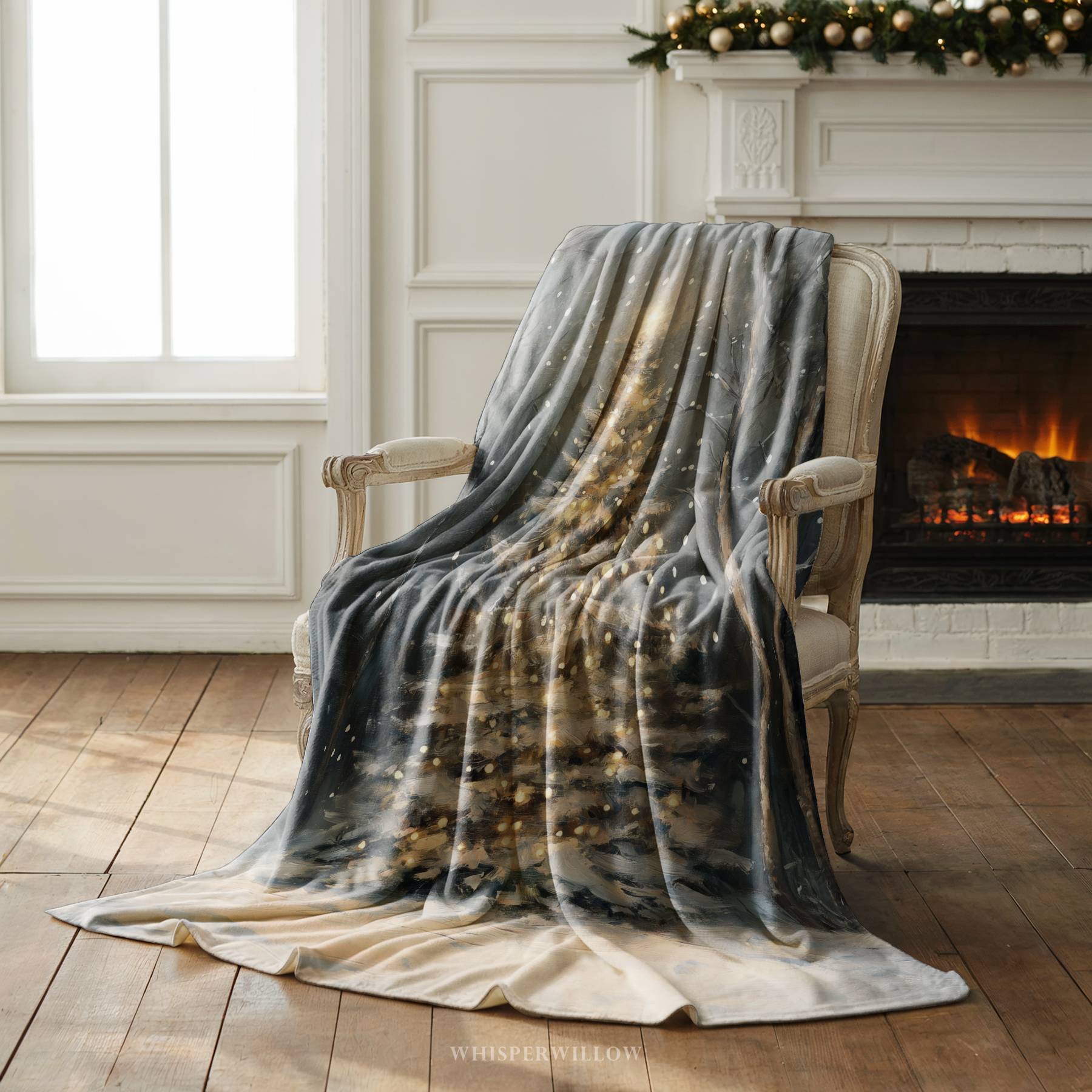 Winter Forest Christmas Throw Blanket - Festive Tree Snowfall Gift