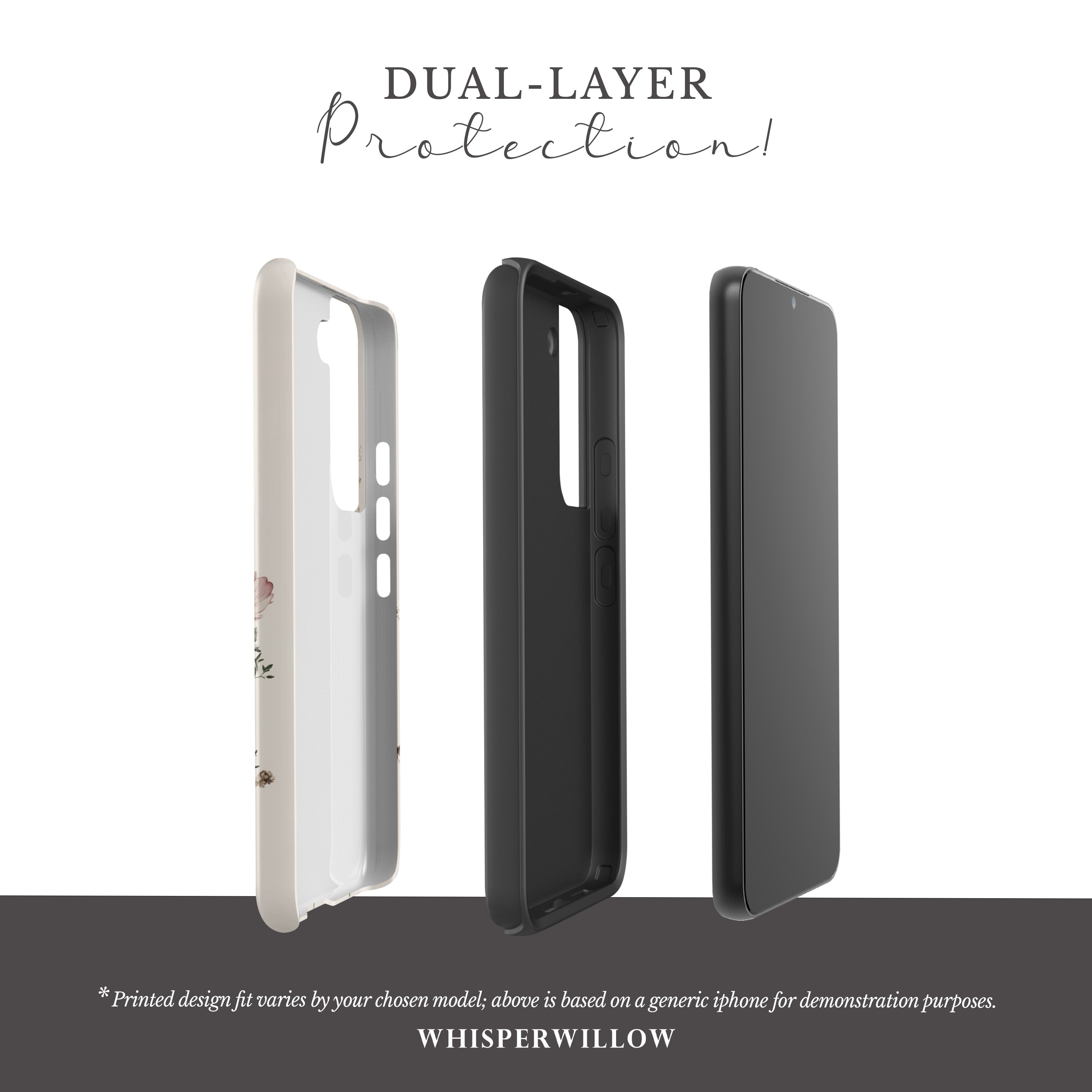 Botanical Wildflower Case Compatible with Samsung Galaxy | Minimalist Vintage Floral Meadow Aesthetic Soft Neutral Nature Garden Design