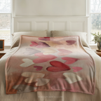 Painted Heart Throw Blanket | Romantic Pastel Abstract Art | Valentine's Day Home Decor