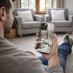 Winter Deer Aesthetic Phone Case Compatible with Samsung – Forest Snow Wildlife Art, Rustic Nature Scenic Design, Outdoor Gift for Him